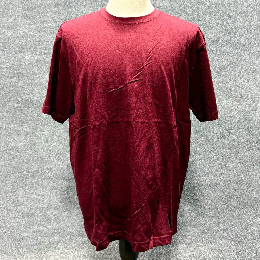 L.L.Bean Mens Large Traditional Fit T Shirt Burgundy Red 100% Cotton Crewneck
